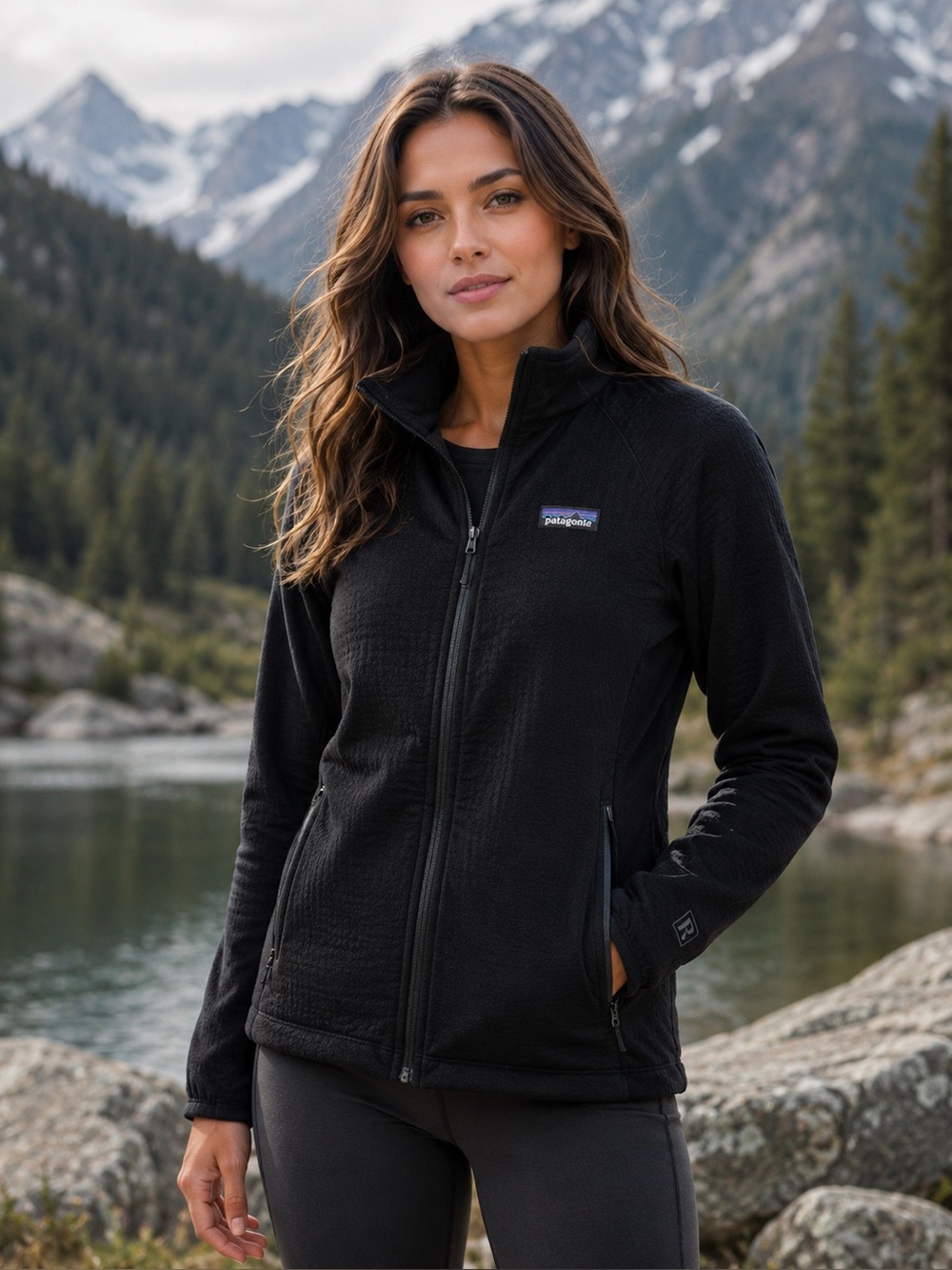 Patagonia R2 TechFace Womens Black Jacket Sz L